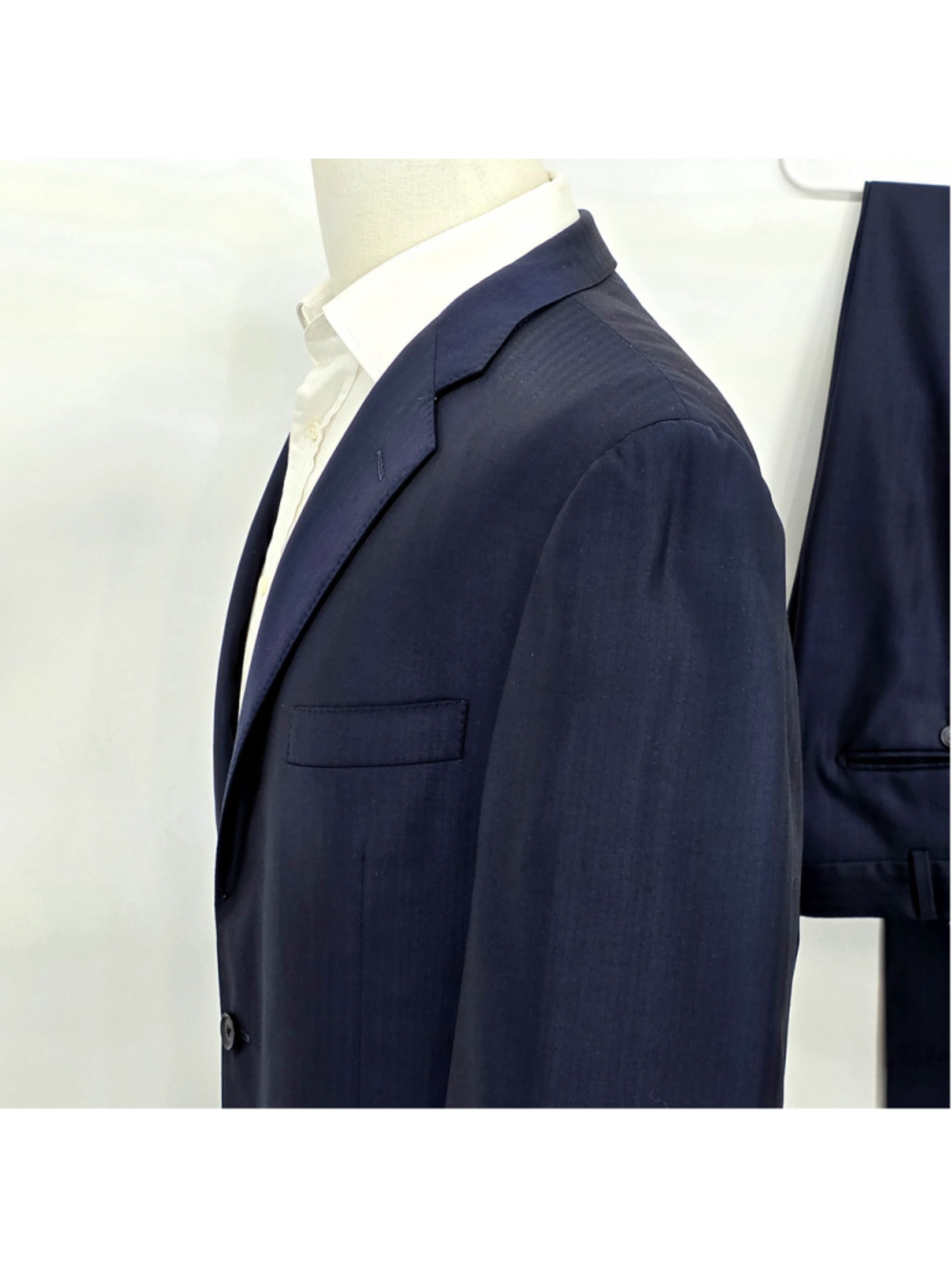 Loro Piana Super 130s Wool Suit Men 44R Navy 2 Piece Custom Tailored USA - Picture 4 of 16
